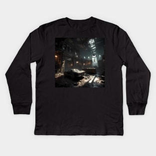 Arkham asylum inspired art Kids Long Sleeve T-Shirt